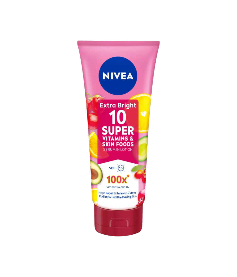 Nivea Extra Bright 10 Super Vitamins & Skin Foods Serum Lotion 300ml 1 Nivea Extra Bright 10 Super Vitamins & Skin Foods Serum Lotion 300ml