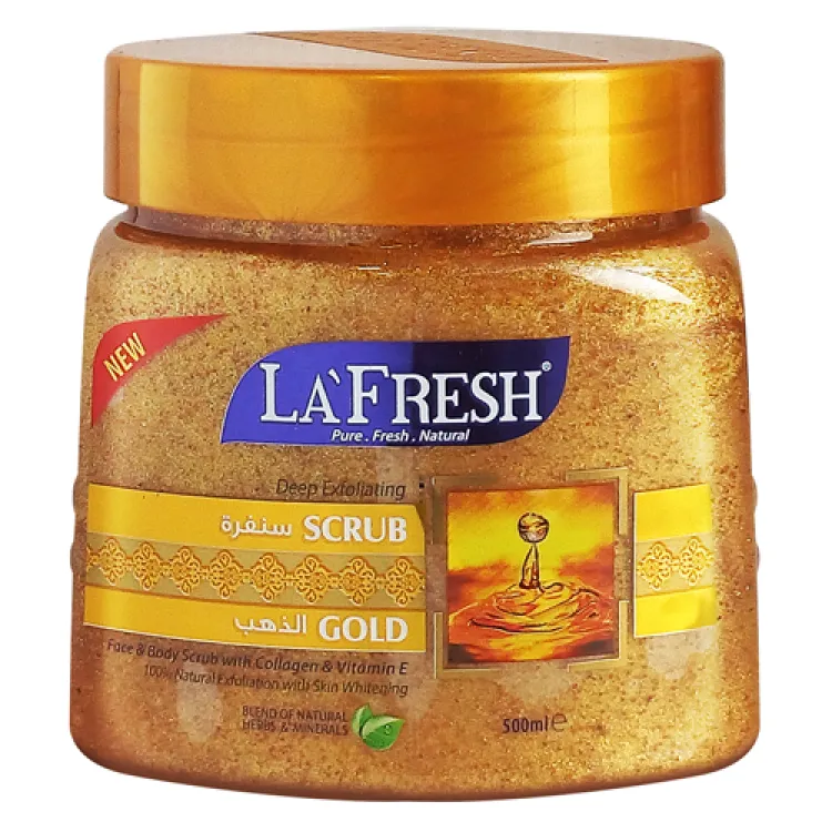 La’Fresh Gold Face & Body Scrub 500ml 1 La’Fresh Gold Face & Body Scrub 500ml