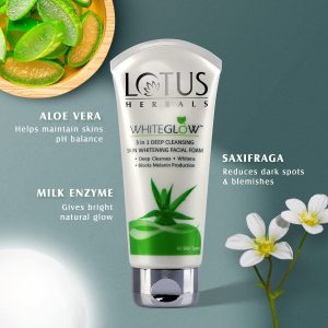 Lotus Herbals Whiteglow Skin Brightening + Oil Control Face wash 100g