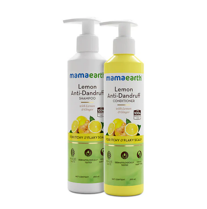 Mamaearth Lemon Anti-Dandruff Shampoo and Conditioner 250ml 1 Mamaearth Lemon Anti-Dandruff Shampoo and Conditioner 250ml