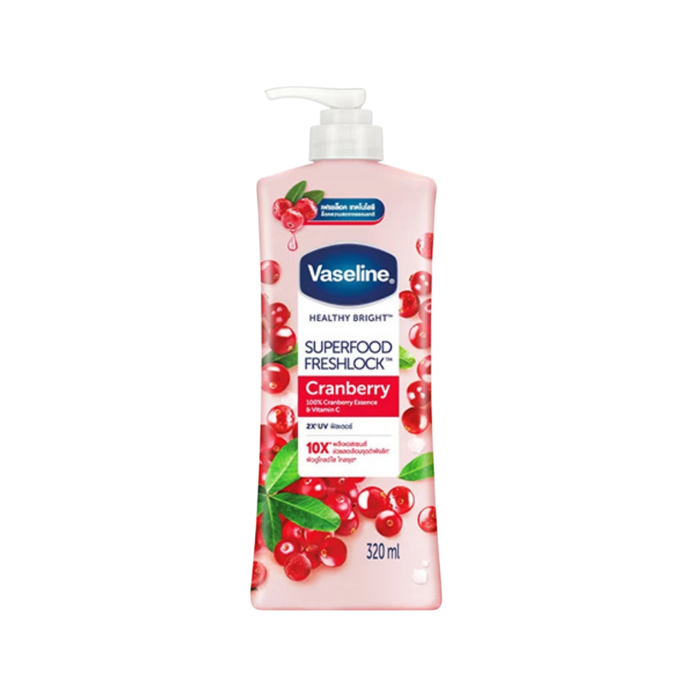 Vaseline Healthy Bright Superfood Freshlock Cranberry Body Lotion 320ml 1 Vaseline Healthy Bright Superfood Freshlock Cranberry Body Lotion 320ml