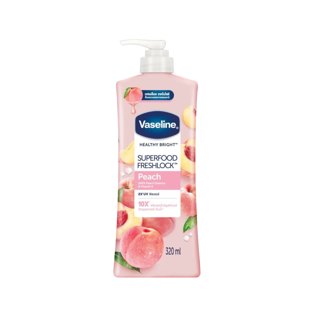 Vaseline Healthy Bright Superfood Freshlock Peach Body Lotion 320ml 1 Vaseline Healthy Bright Superfood Freshlock Peach Body Lotion 320ml