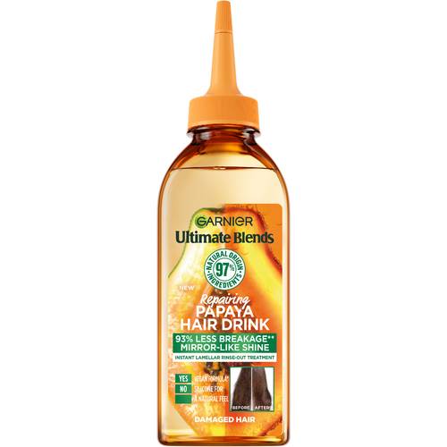 Garnier Ultimate Blends Repairing Papaya Hair Drink Liquid Conditioner for Damaged Hair 200ml 1 Garnier Ultimate Blends Repairing Papaya Hair Drink Liquid Conditioner for Damaged Hair 200ml