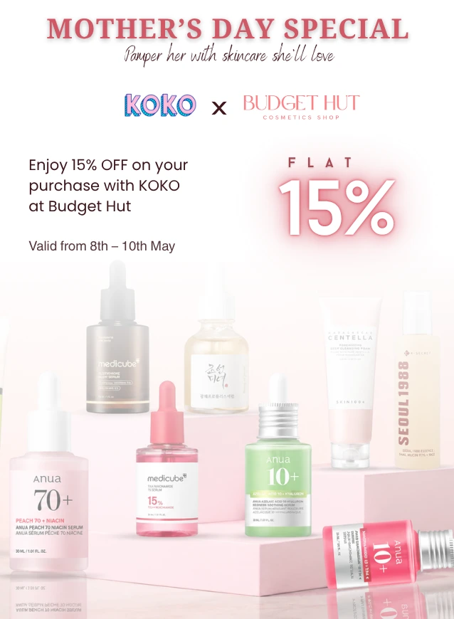 Enjoy 15 OFF on your purchase with KOKO at Budget Hut 2