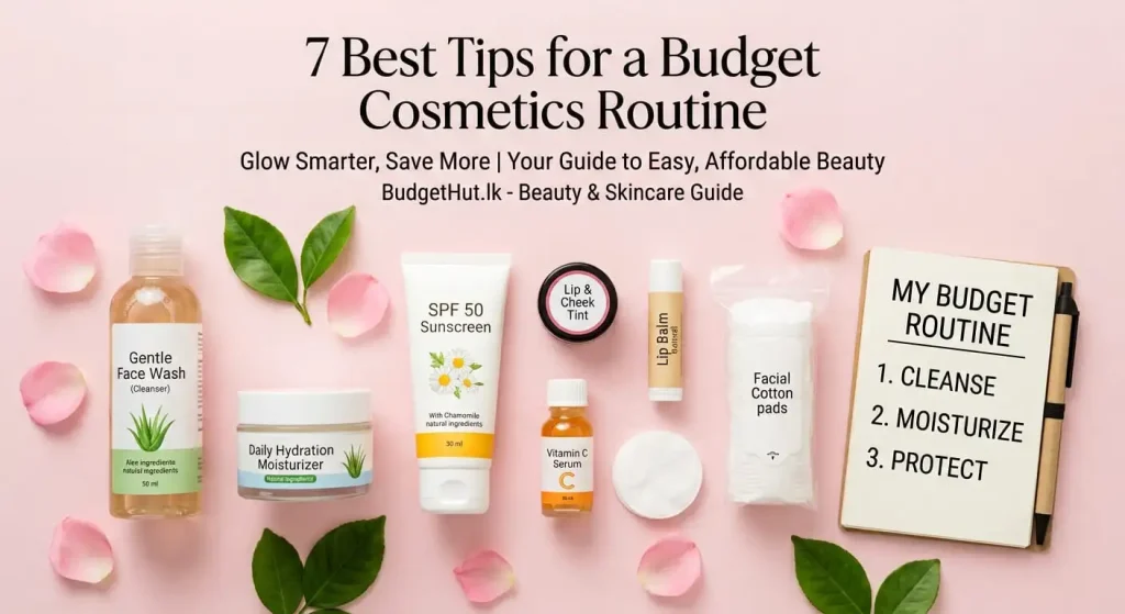 budget cosmetics routine for glowing skin